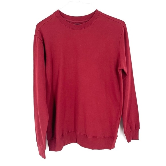 Askov Finlayson Maroon Burgundy 100% Organic Cotton Pullover Sweatshirt - Picture 1 of 6